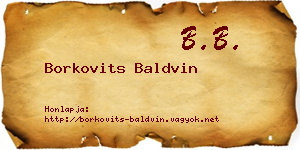 Borkovits Baldvin névjegykártya